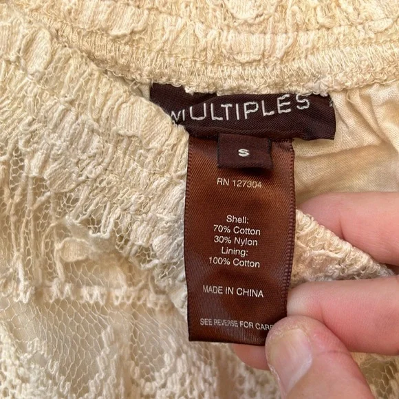 Multiples Cream Lace Tiered Maxi Skirt - Picture 7 of 11